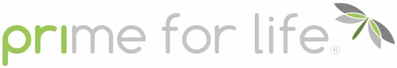 Prime for Life logo with green and gray text and a leaf icon